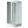 Kép 1/7 - SAPHO AQUALINE AIGO íves zuhanybox, 90x90x206cm, fehér profil, transzparent üveg (YB93)