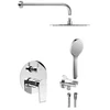Kép 1/3 - SAPHO KAI falba süllyesztett zuhanycsaptelep, 2-irányú váltóval, zuhanyszettel, fejzuhannyal, króm (KA43-01)