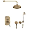 Kép 1/2 - SAPHO KIRKÉ falba süllyesztett csaptelep, 2-irányú váltóval, fehér kerámia karral, bronz (KI42BB-01)