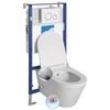 Kép 1/5 - SAPHO AVVA RIMLESS fali WC bidézuhannyal, csapteleppel, beépíthető tartállyal, nyomógombbal és soft close ülőkével (100315-SET5)