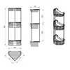 Kép 2/2 - SAPHO SMART Sarokpolc, tripla, 200x590x150mm, króm (2484)