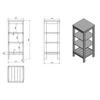 Kép 6/6 - SAPHO AQUALINE ETIDE polcos állvány, 36x86x36cm, matt fehér (ET086)