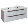 Kép 1/3 - SAPHO WAVE II mosdótartó szekrény, 4 fiókkal, 120x50x48cm, fehér/maliwenge (WA120-3021)