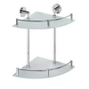 Kép 1/2 - SAPHO BEMETA OMEGA Sarok üvegpolc, 280x380x280mm, króm (104202142) (XR604)