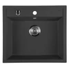 Kép 1/4 - SAPHO Gránit mosogató, egymedencés, 57x51cm, fekete (GR1004)
