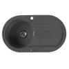 Kép 1/3 - SAPHO Gránit mosogató csepegtető tálcával, 86x50cm, fekete (GR1204)