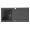 Kép 1/3 - SAPHO Gránit mosogató csepegtető tálcával, 86x43,5cm, fekete (GR1604)