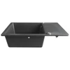 Kép 3/5 - SAPHO Gránit mosogató, egymedencés, 71x50cm, fekete (GR6534)