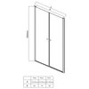 Kép 6/6 - SAPHO AQUALINE PILOT nyíló zuhanyajtó, duplaszárnyas, 1000mm, matt üveg (PT102M)