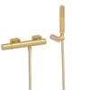 Kép 1/2 - Tres Loft Colors egykaros falon kívüli zuhanycsaptelep kézi zuhannyal matt arany 20016701OM