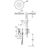 Kép 2/2 - Tres Projekt-Tres falba építhető termosztátos zuhanyrendszer matt fehér 20635204BM