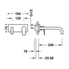 Kép 2/2 - Tres Projekt-Tres egykaros fali mosdócsaptelep 240 mm-es kifolyóval metál fekete 21130012KM