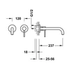 Kép 2/2 - Tres Study Exclusive egykaros fali mosdócsaptelep 237 mm-es kifolyóval metál fekete 26230002KM