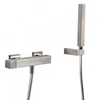 Kép 1/2 - Tres Cuadro Exclusive egykaros falon kívüli zuhanycsaptelep kézi zuhannyal acél 50716703