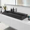 Kép 3/3 - Villeroy & Boch Memento 2.0 100 x 47 cm-es mosdó csaplyuk és túlfolyó nélkül Ebony CeramicPlus felülettel - 4A221FS5