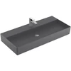 Kép 1/4 - Villeroy & Boch Memento 2.0 100 x 47 cm-es mosdó 1 csaplyukkal Graphite CeramicPlus felülettel túlfolyó nélkül - 4A221HI4