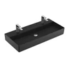 Kép 1/3 - Villeroy & Boch Memento 2.0 100 x 47 cm-es mosdó 2 csaplyukkal Ebony CeramicPlus felülettel túlfolyó nélkül - 4A221KS5