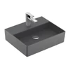 Kép 1/2 - Villeroy & Boch Memento 2.0 50 x 42 cm-es mosdó 1 csaplyukkal Graphite CeramicPlus felülettel túlfolyó nélkül - 4A225LI4