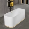 Kép 3/4 - Villeroy & Boch Finion 1700 x 700 mm-e szabadonálló kád Push-to-open lefolyóval és túlfolyóval, Design gyűrűvel, Emotion funkcióval Champagne - UBQ177FIN7A200V101
