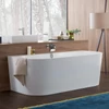 Kép 3/4 - Villeroy & Boch Oberon 2.0 1800 x 800 mm-es falhoz építhető egyenes kád Stone White - UBQ180OBR9CD00V-RW