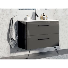 Arezzo Carmel 90 cm-es alsószekrény 2 fiókkal magasfényű antracit AR-167220