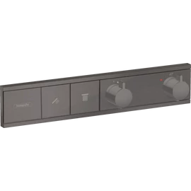 Hansgrohe RainSelect Termosztát falsík alatti szereléshez, 2 fogyasztóhoz, szálcsiszolt fekete/króm 15380340