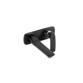 KLUDI Balance falsík alatti, kétlyukas, fali, egykaros mosdócsap, mattfekete/króm 522468775