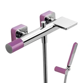 Tres Loft Colors kádtöltő csaptelep zuhanyszettel kaszkád kifolyóval lila/króm 20017001VI