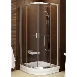 Ravak Blix BLCP4-90 négyrészes negyedköríves zuhanykabin Króm kerettel, grape edzett biztonságiüveg betéttel