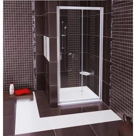 Ravak Blix BLDP2-100 toló rendszeru, kétrészes zuhanyajtó fehér kerettel, grapeedzett biztonságiüveg betéttel