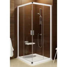 Ravak Blix BLRV2K-80 sarokbelépõs zuhanykabin fehér kerettel és grape edzett biztonságiüveg betéttel