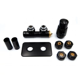 AREZZO design Duopex radiátor szelep fekete, jobb AR-DUOPEX-B-R