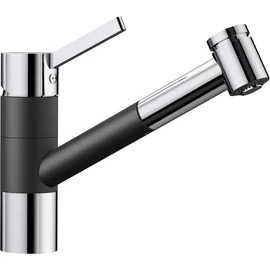 BLANCO TIVO-S Silgranit/króm kihúzható zuhanyfejes mosogató csaptelep (antracit, #517610)