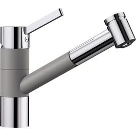 BLANCO TIVO-S Silgranit/króm kihúzható zuhanyfejes mosogató csaptelep (alumetál, #517611)