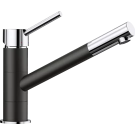 BLANCO KANO-S Silgranit kihúzható fejes mosogató csaptelep, fekete/króm 526174
