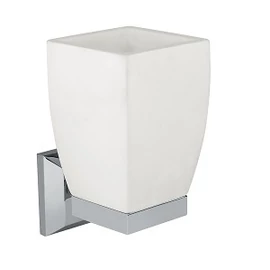 BUGNATESE COMPLEMENTI DARREDO Fali pohártartó matt fehér kerámiatartóval, króm 30802CR