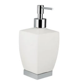 BUGNATESE COMPLEMENTI DARREDO Álló szappanadagoló matt fehér kerámiával, króm 30805CR