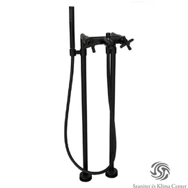 Bugnatese RODOS Szabadonálló kádcsaptelep kézizuhannyal matt fekete színben 7300POP