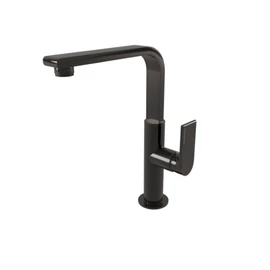 Bugnatese Simple álló tört kifolyós mosdó csaptelep leeresztővel, fényes fekete króm színben 6618CNL