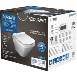 Duravit Durastyle Compact Rimless (öblítőperem nélküli) fali wc szett ülőkével 45710900A1