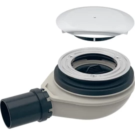 Geberit zuhanytálca lefolyó d90, szelepfedéllel, vízzár magasság 30 mm, PE lefolyó, d40mm, fényes króm, szifon csatlakozó PE-HD (150.583.21.1)