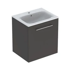 Geberit Selnova Square mosdószekrény, keskeny peremű mosdóval, egy ajtós, Láva/Matt bevonat 501.253.00.1