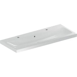Geberit iCon Light mosdó, 120x48cm, csaplyuk bal és jobb oldalon, túlfolyóval, fehér (501.837.00.1)