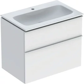 Geberit iCon mosdószekrény, keskeny peremű mosdóval, két fiókkal és mosdó csatlakozóval, 75X63X48cm, fehér/matt fényezett, fehér/matt porbevonatos (502.336.01.3)