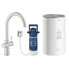 Grohe Red Duo csaptelep és kombi bojler M méret (4 liter), supersteel 30083DC1