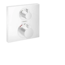 Hansgrohe Ecostat Square Termosztát falsík alatti szereléshez, 2 fogyasztóhoz, matt fehér 15714700