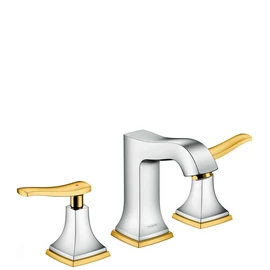 Hansgrohe Metropol Classic 110 3-lyukú mosdócsaptelep automata lefolyó-garnitúrával, króm/arany hatású 31330 090 (31330090)