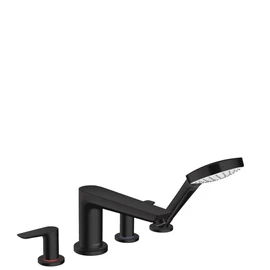Hansgrohe Talis E 4-lyukú peremre szerelhető kádcsaptelep, matt fekete 71748670