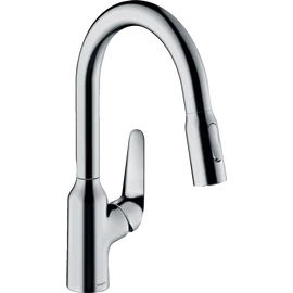 Hansgrohe Focus M4216-H180 egykaros konyhai csaptelep kihúzható zuhanyfejjel, króm 71821000