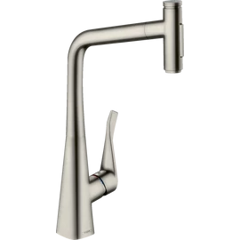 Hansgrohe Metris Select M7117-H320 egykaros konyhai csaptelep kihúzható kifolyóval, rozsdamentes acél 73816800